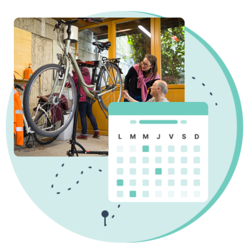 Calendrier avec une photo en fond